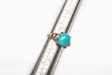 Gorgeous Turquoise 14k Yellow Gold Statement Ring w/ Diamond Accents .100 CTW - Size 6.5