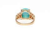 Gorgeous Turquoise 14k Yellow Gold Statement Ring w/ Diamond Accents .100 CTW - Size 6.5