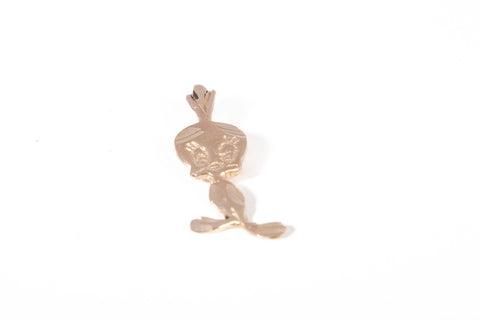 Dainty 14k Yellow Gold Tweety Bird Pendant