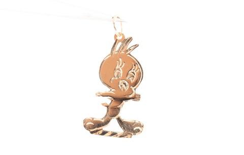 Ladies 14k Yellow Gold Small Tweety Bird Pendant