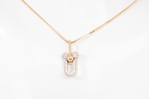 Ladies 14k Yellow Gold Graduated Link Pendant