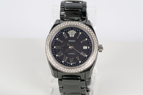 Authentic Versace Ladies DV One 01ACS91 Automatic Diamond Ceramic Stainless Steel Swiss Watch