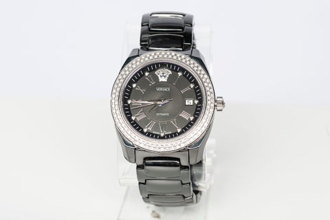 Authentic Versace Ladies DV One 01ACS91 Automatic Diamond Ceramic Stainless Steel Swiss Watch
