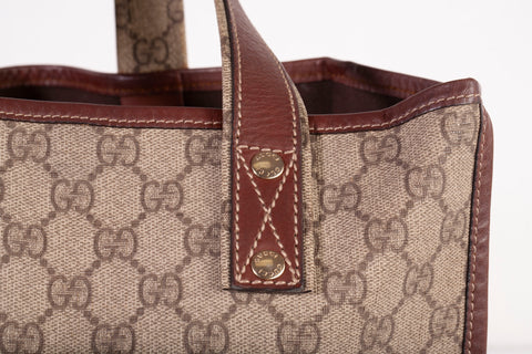Authentic Vintage Gucci GG Sherry Line Web Supreme Tote Bag
