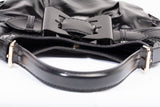 Authentic Black Gucci Dialux Queen Bow Hobo Bag
