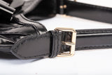 Authentic Black Gucci Dialux Queen Bow Hobo Bag