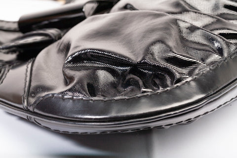 Authentic Black Gucci Dialux Queen Bow Hobo Bag