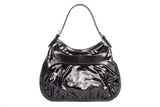 Authentic Black Gucci Dialux Queen Bow Hobo Bag
