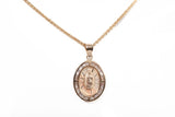 Ladies Virgin Mary Cubic Zirconia 14k Yellow Gold Necklace