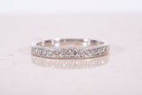 Ladies Dainty 14k White Gold .13TCW Channel Set Diamond Band Size 9