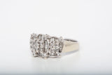 Ladies 14k White Gold Round & Baguette Diamond Ring