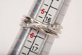 Ladies 14k White Gold Diamond Crossover Half Eternity Wedding Band Ring