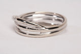 Ladies 14k White Gold Diamond Crossover Half Eternity Wedding Band Ring