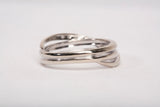Ladies 14k White Gold Diamond Crossover Half Eternity Wedding Band Ring