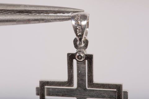 Unisex 14k White Gold Cross Pendant
