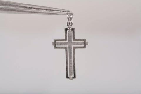 Unisex 14k White Gold Cross Pendant
