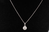 Ladies 14k White Gold .76 TCW Round Cut Diamond Dangle Adjustable Necklace