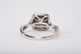 Ladies 10k White Gold Double Halo Diamond Cushion Frame Engagement Ring
