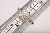Ladies 10k White Gold Double Halo Diamond Cushion Frame Engagement Ring