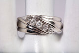 Men's 10k White Gold .20TCW Diamond Wedding Band