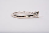 Ladies 14k White Gold Solitaire with Accent Diamond Engagement Ring