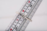 Ladies 14k White Gold Solitaire with Accent Diamond Engagement Ring