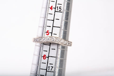 Ladie's 14k White Gold Curve Diamond Wedding Ring