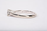 Ladies 14k White Gold Solitaire with Accent Diamond Engagement Ring