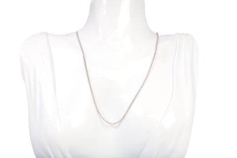 Ladies 18k White Gold Wheat Chain 16"