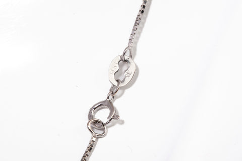 14k White Gold Blue Topaz with Diamond Accents Lariat Necklace