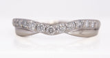Ladies 14k White Gold Chevron Diamond Ring Size 8.5