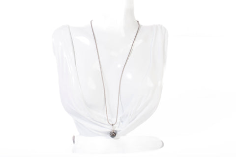 Ladies 14k White Gold Tahitian Black Pearl with Diamond Accent Pendant Necklace