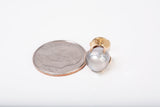 Ladies 14k Yellow Gold Tahitian Pearl Stud Earrings