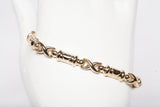 14k Yellow Gold Criss-Cross Heart Detail Bracelet