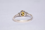 Ladies Dainty .925 Sterling Silver Yellow Citrine Ring Size 6