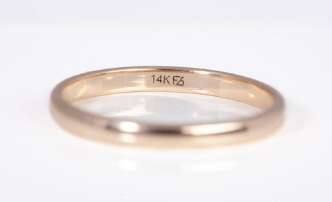 Ladies 14k Yellow Gold 2.1mm Classic Wedding Band Size 7
