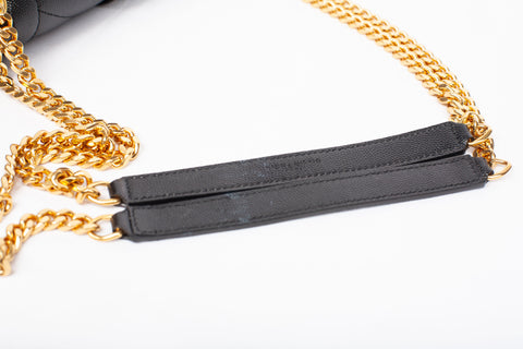 Authentic Yves Saint Laurent Black Medium Envelope Chain Shoulder Bag