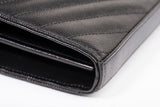Authentic Yves Saint Laurent Cassandre Matelasse Black Leather Wallet on Chain