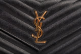 Authentic Yves Saint Laurent Cassandre Matelasse Black Leather Wallet on Chain