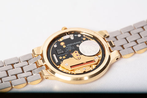 Authentic Movado Vintage Ladies Moon Phase Quartz Gold Tone Day Date Watch