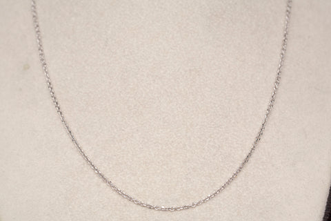 14K White Gold Cable Link Chain 16''