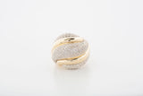 Stunning 14k Yellow Gold Diamond Cluster Fashion Cocktail Ring
