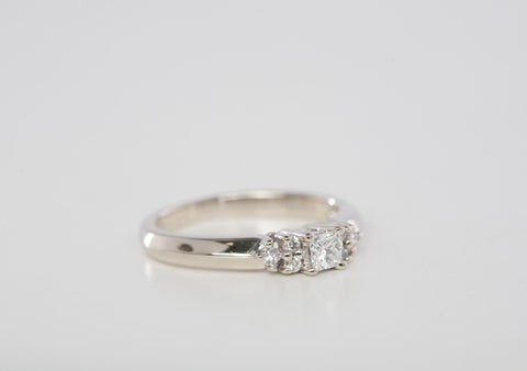 Ladies .16TCW 14K White Gold Engagement Ring