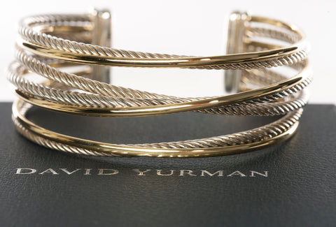 Louis Vuitton Two-Tone Metal Cuff Silver/Gold